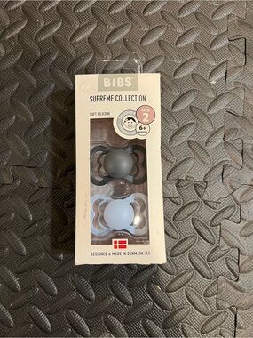 Supreme Collection Silicone Pacifiers - Gray & Light Blue (Size 2)